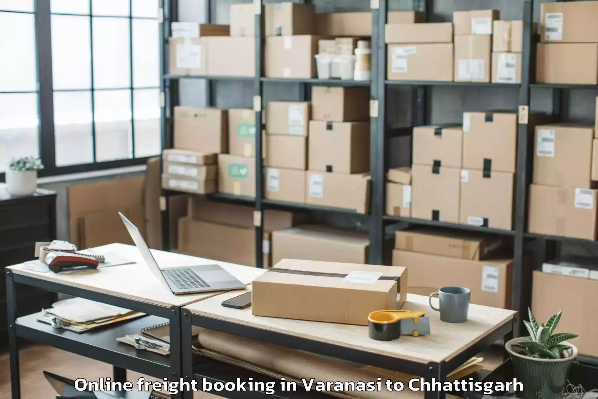 Trusted Varanasi to Jashpur Online Freight Booking